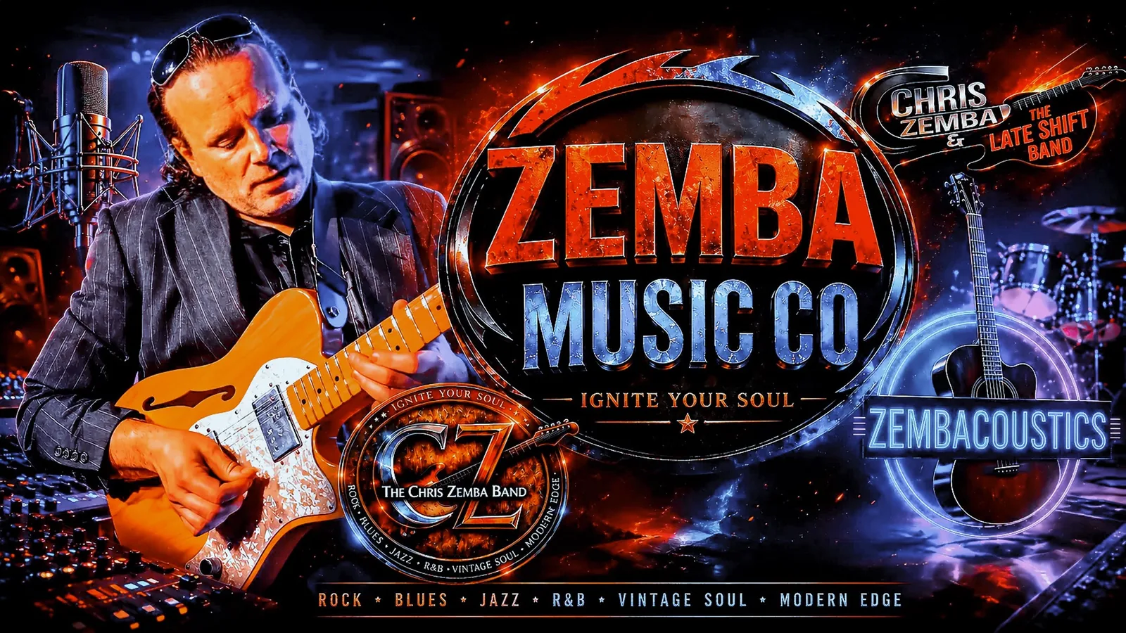 Zemba Music Co, Ignite Your Soul. The Chris Zemba Band, Chris Zemba & The Late Shift Band, and ZembAcoustics