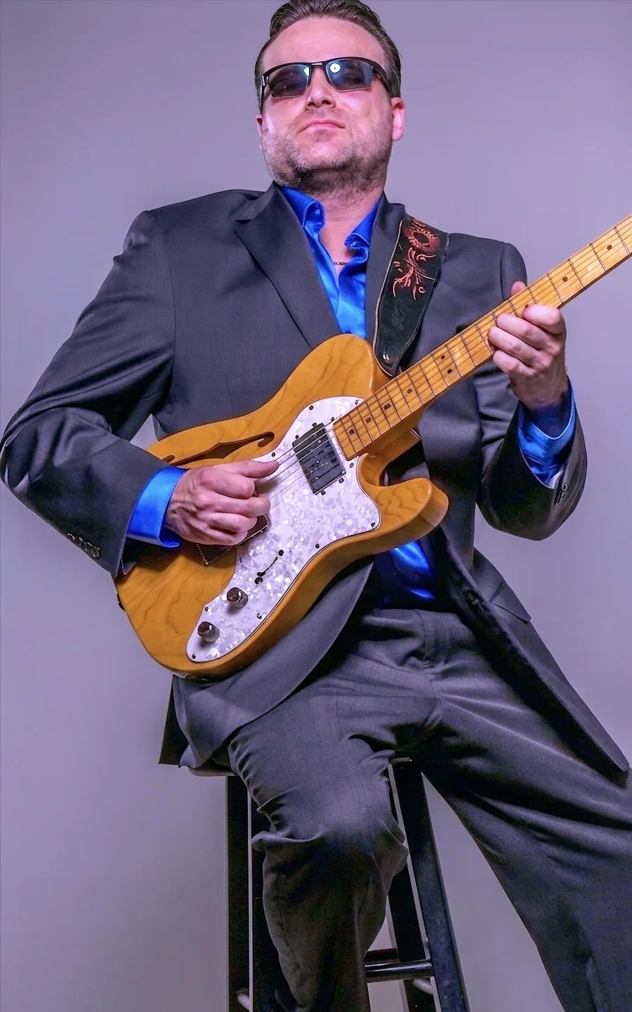 Chris Zemba studio portrait with Telecaster